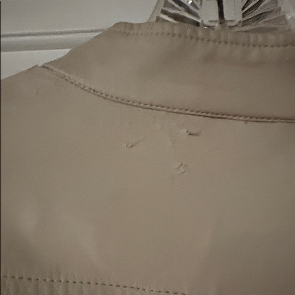Black Women's Cream Leather Jacket - Picture 7 of 8
